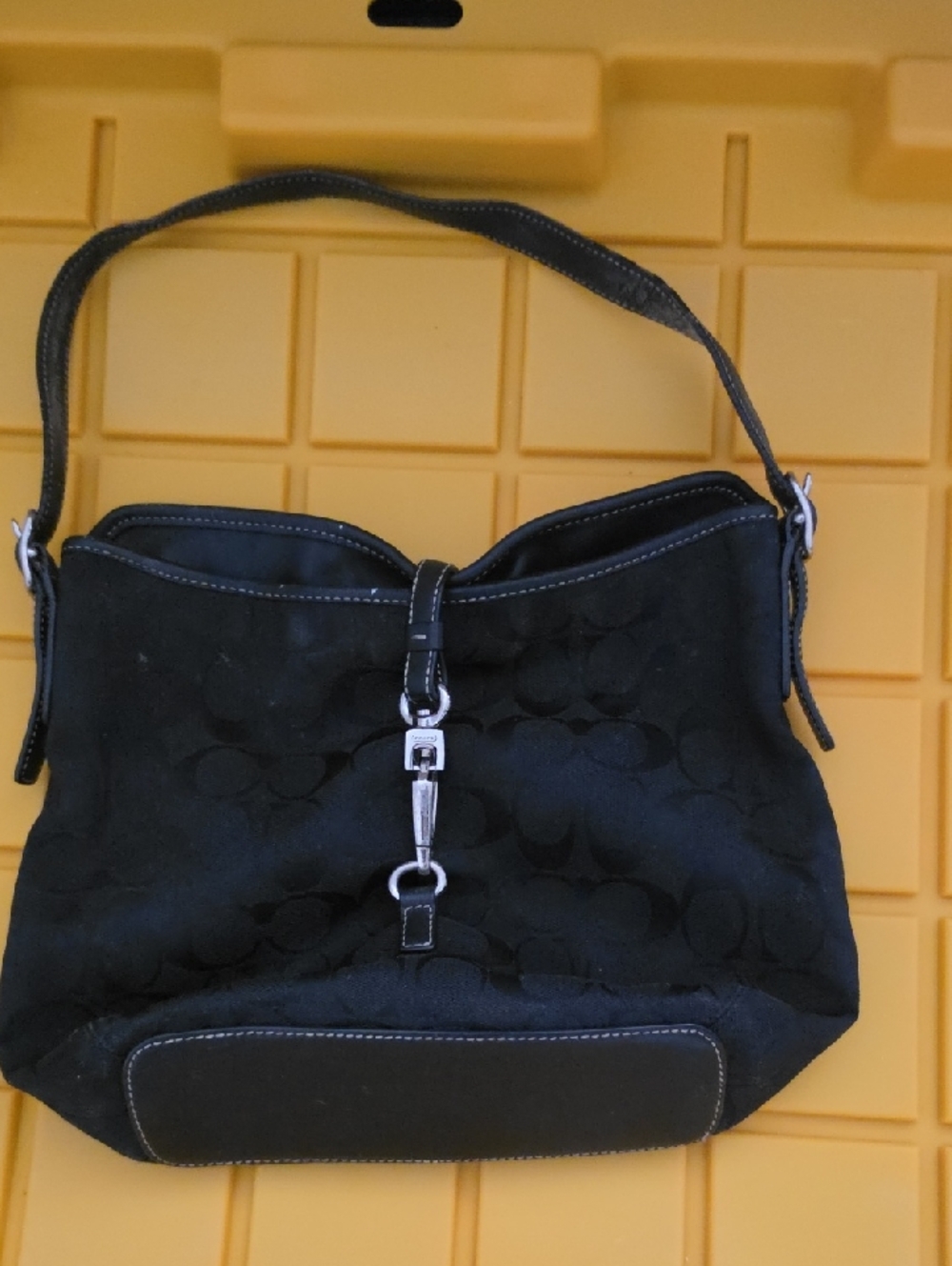 Coach Small Black Women’s Shoulder Bag with Silver Hardware